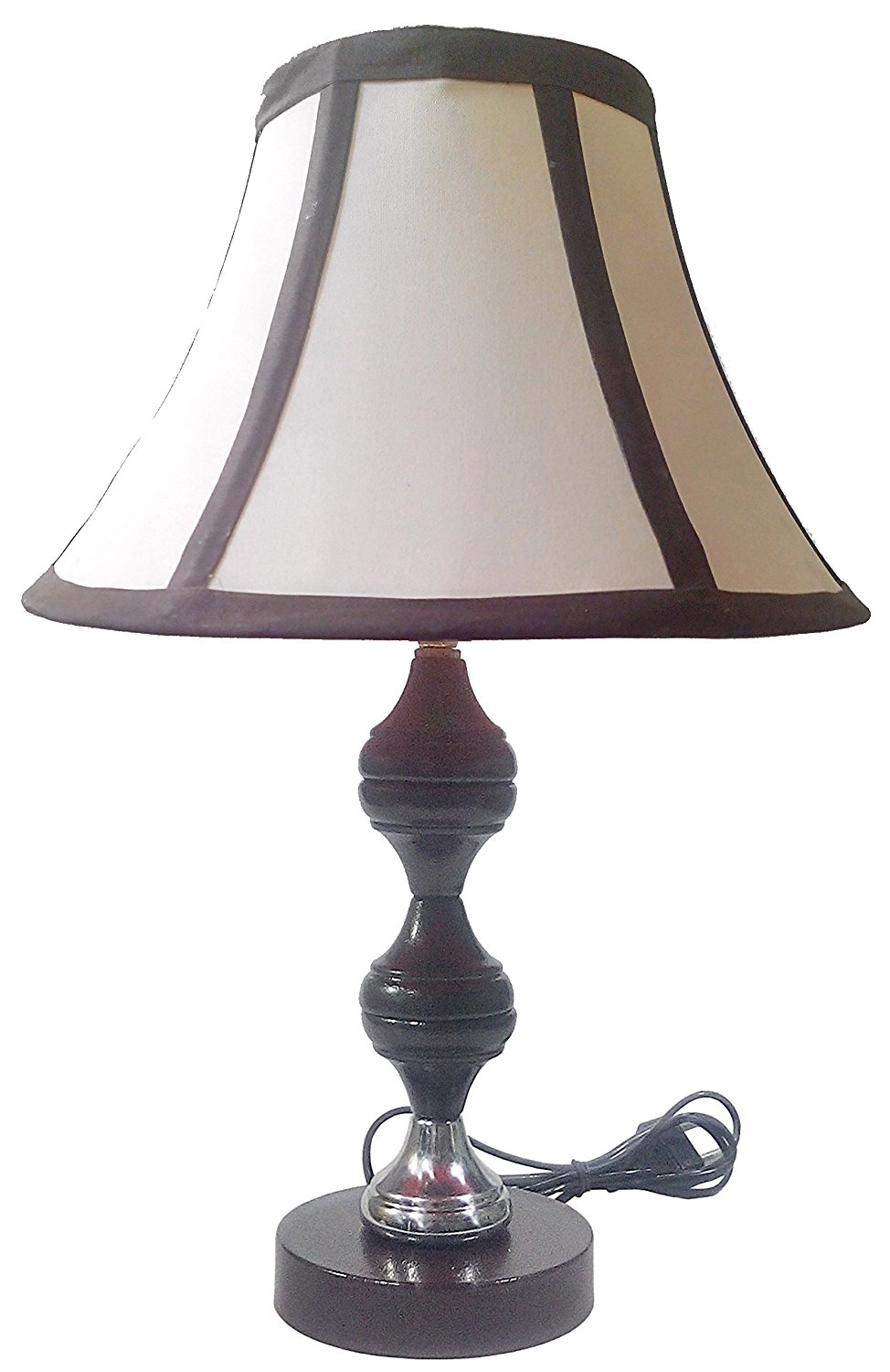 Brown Silver-coloured Table Lamp