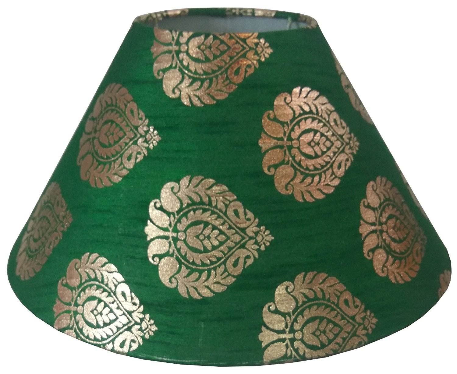 Round Green with Golden Design Lamp Shade
