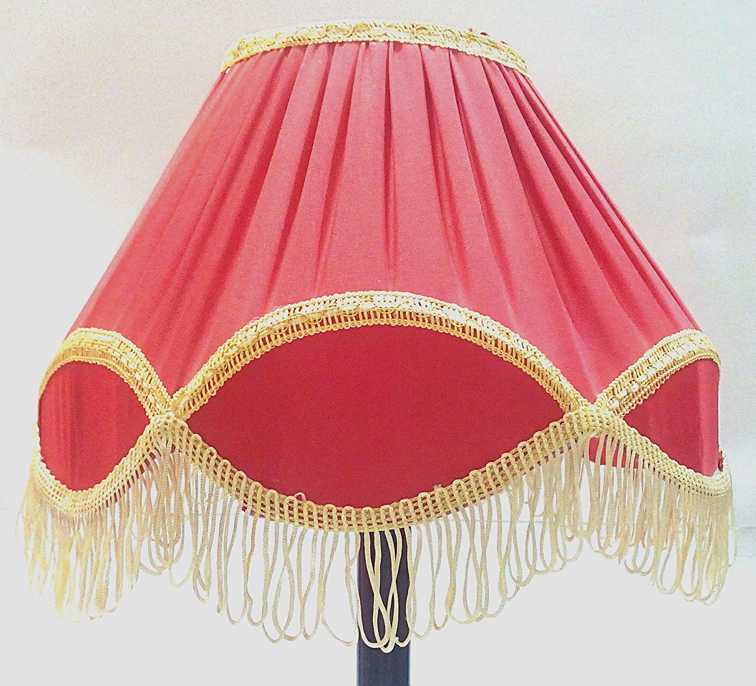 Round Red with Frills Lamp Shade