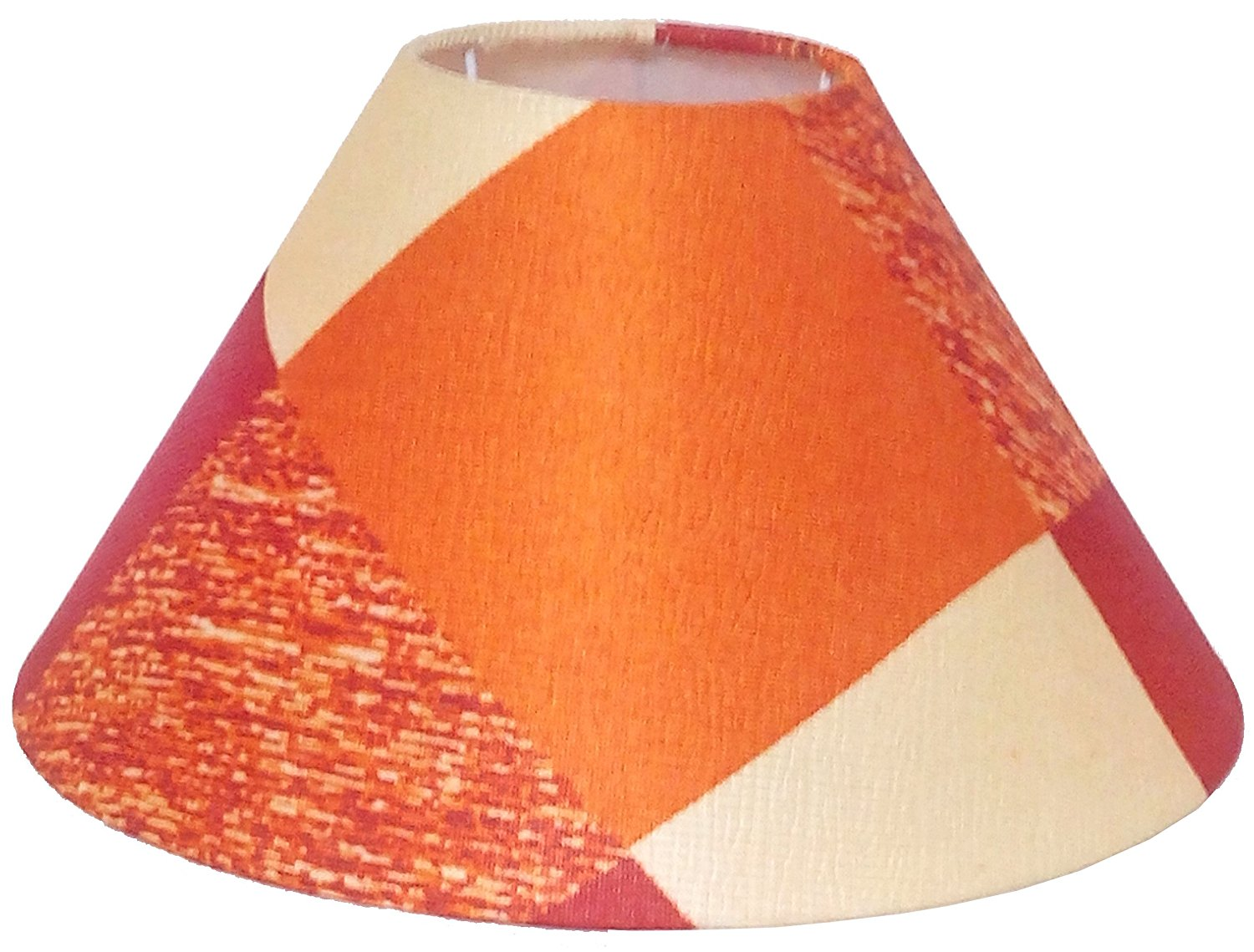 Round Orange Checks Designer Lamp Shade